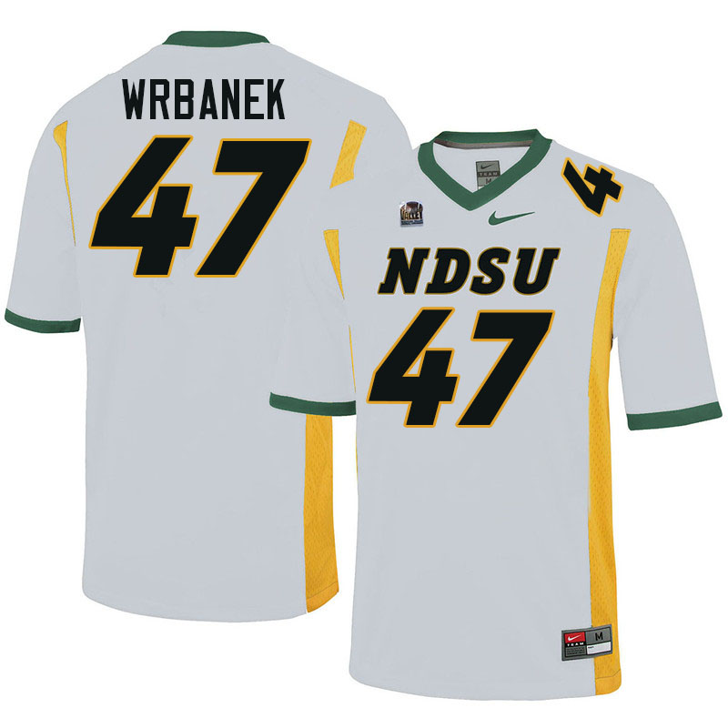 North Dakota State Bison #47 Jacob Wrbanek College Football Jerseys Stitched-White